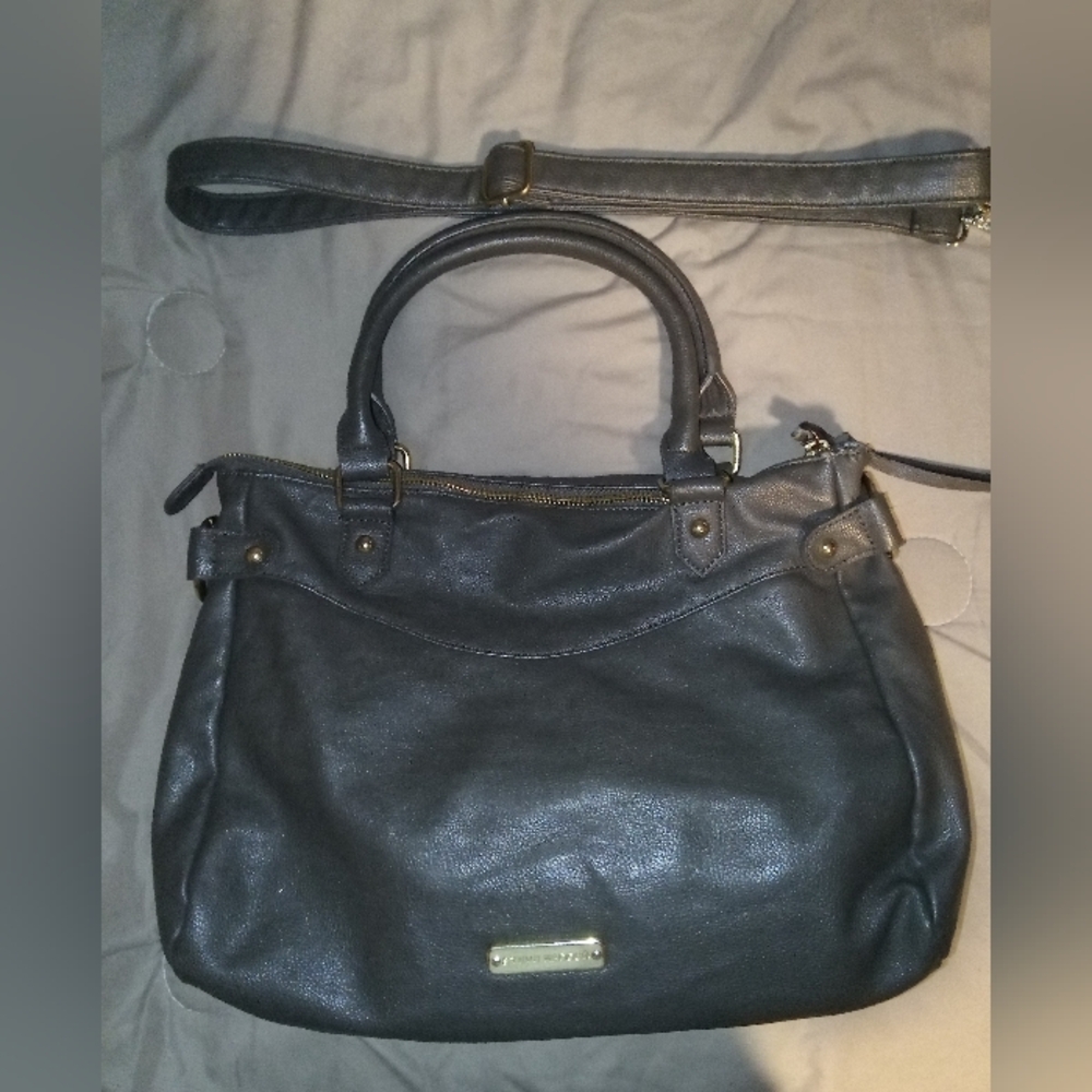 Steve Madden Y2K Vintage Large Grey Shoulder Bag Adjustable Removable Strap EUC